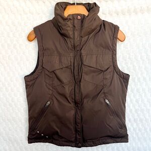 Columbia Women’s Down Feather Brown Purple Interior Star Hardware Puffer Vest M